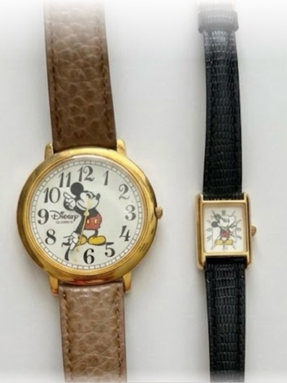 Vintage Disney Mickey Mouse Watch Set of 2 Watches Need Batteries/Collectible